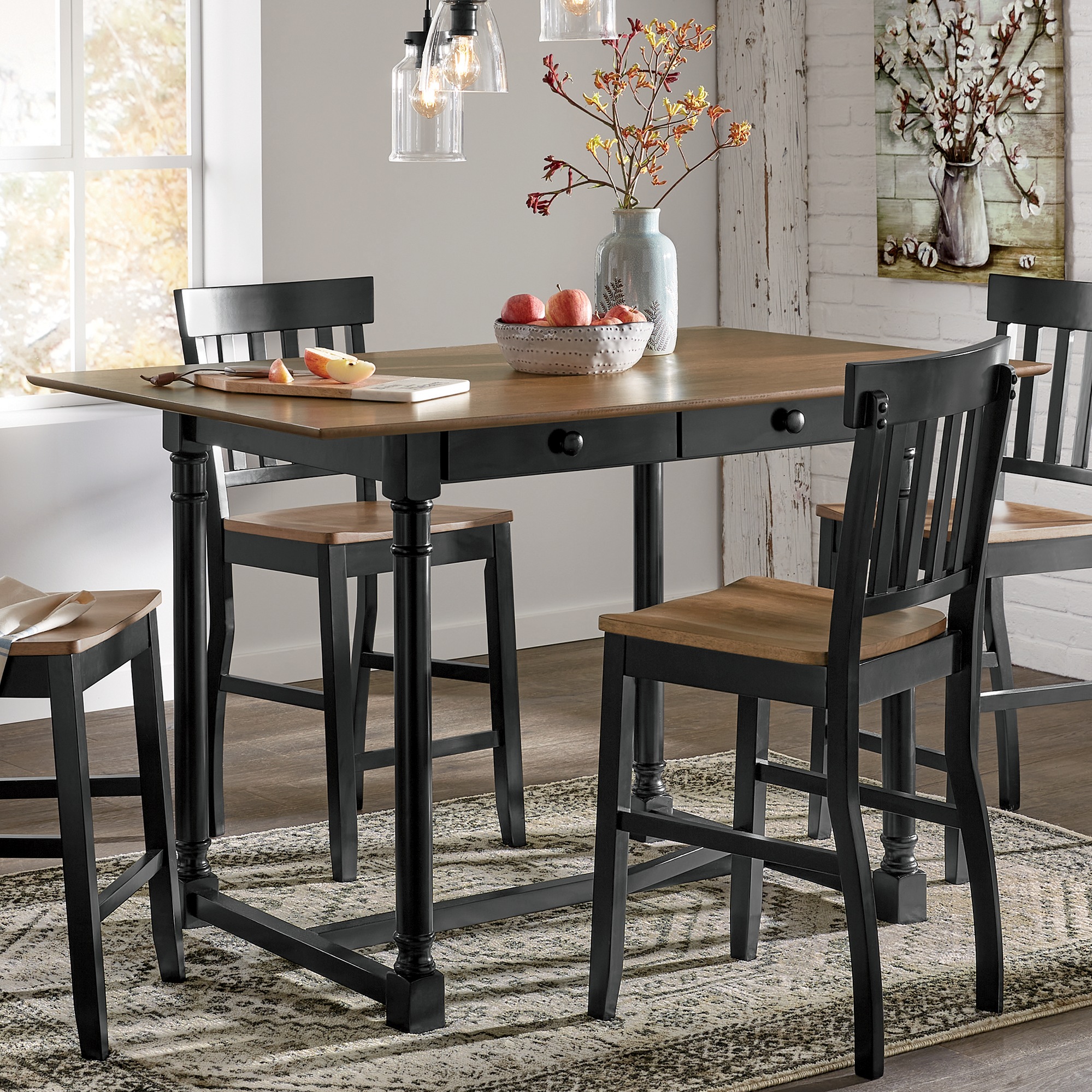 bar table and chairs