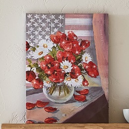 Lit Patriotic Bouquet Canvas, , large
