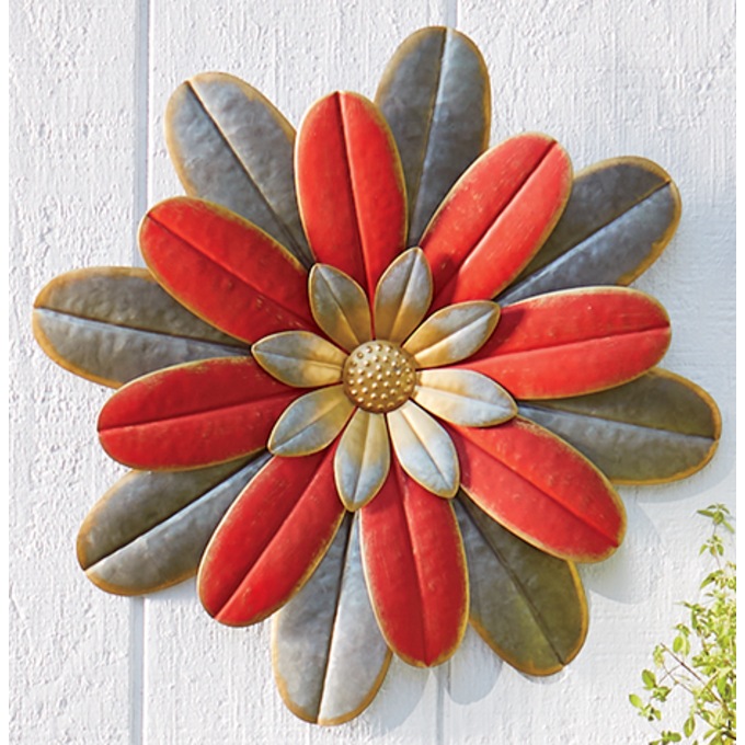 Galvanized Metal Flower D&eacute;cor, , large