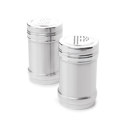 Set of 2 Stainless Steel Salt &amp; Pepper Shakers, , large