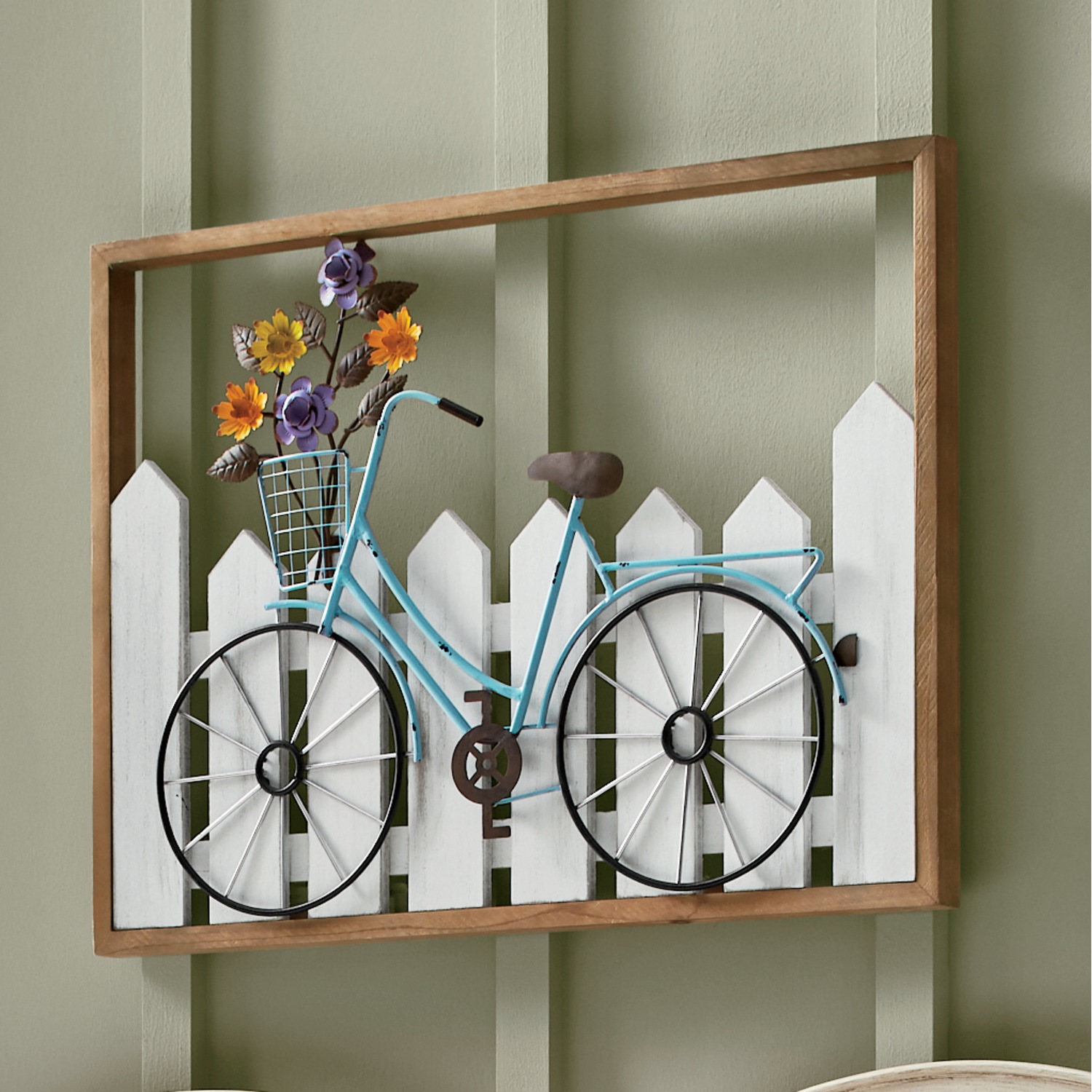 3D Bicycle Fence Wall Art Country Door