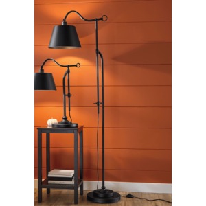 Industrial Adjustable Floor Lamp, Black, large