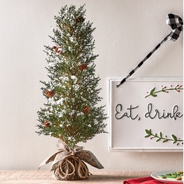 Tree with Music Printed Burlap Base, , large