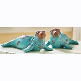 Set of 2 Seal Figurines, , large