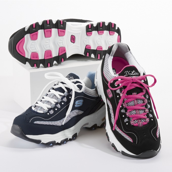 Skechers d'lites pink hot sale