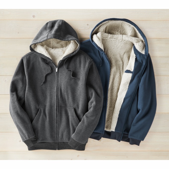 Mens fleece lined shop hoodie