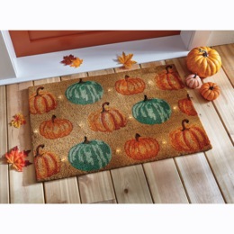 Lit Pumpkin Indoor/Outdoor Mat - 20&quot; x 30&quot;, , large