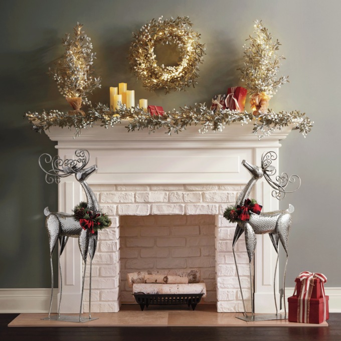 Lit Frosted Berry Garland, , large