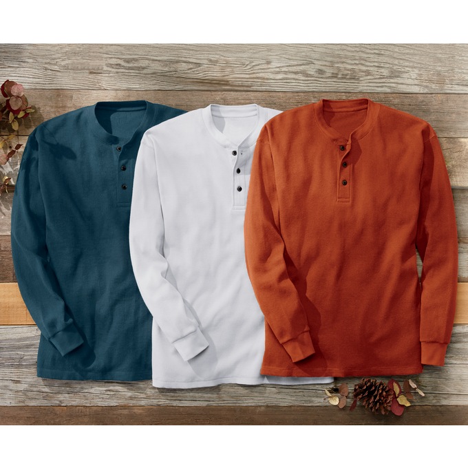 Men's 3-Piece Woodland Henley Set, , large