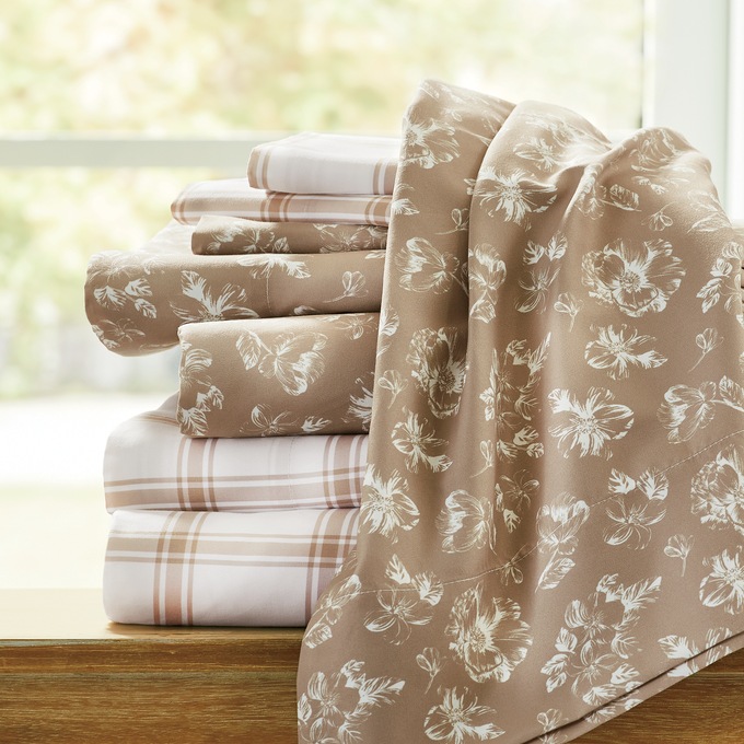 Plaid Toile 2-Pack Microfiber Sheet Set, , large