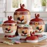 4-Piece Golden Rooster Canister Set, , large