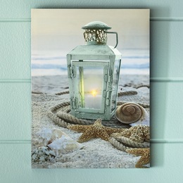 Lit Lantern Beach Canvas, , large