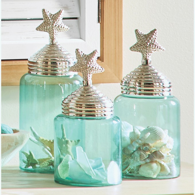 Set of 3 Seaside Canisters, , large