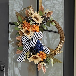 Welcome Fall Sunflower Wreath, , large