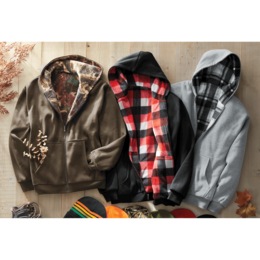 Fleece Reversible Hoodie, , large