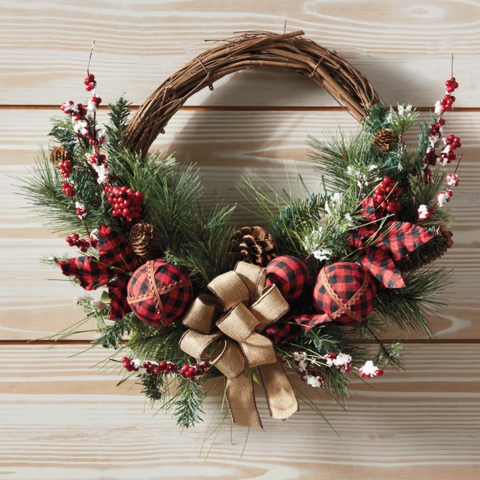 Berry Bow Half Wreath, , large
