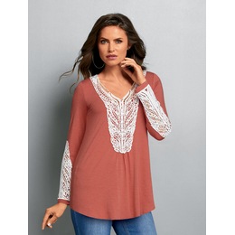 Crochet Trims Top, Ginger, large