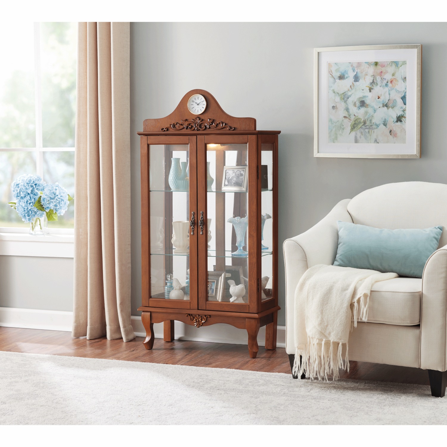 Lit Clock Curio Cabinet | Country Door