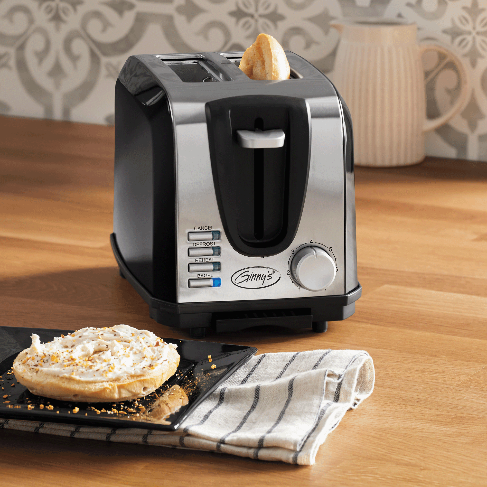 Ginny&rsquo;s Essential 2-Slice Toaster with 7 Browning Levels, Black, large