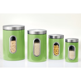 Set of 4 Window Canisters, , large