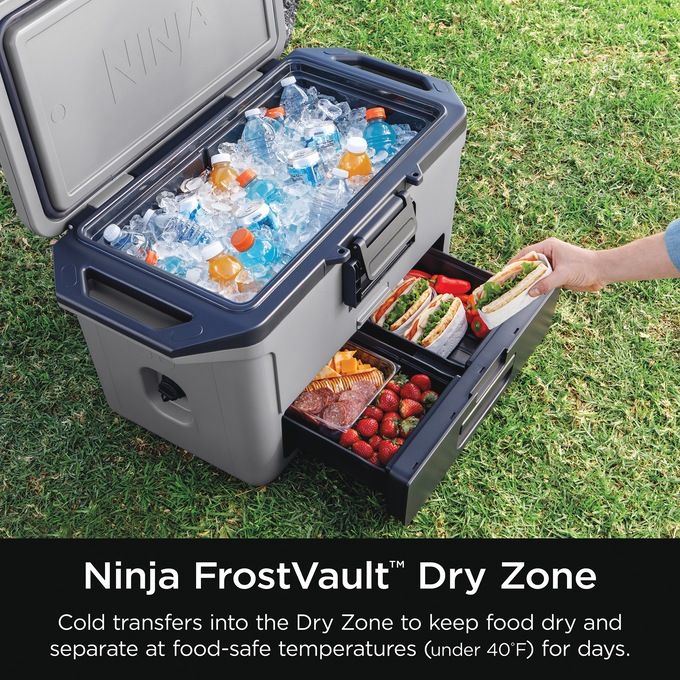 Ninja FrostVault Hard Cooler with Dry Zone, Gray, large