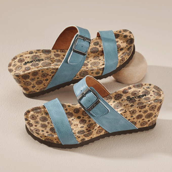 MUK LUKS Winona 2-Strap Wedge, , large