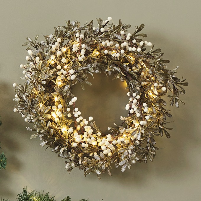Lit Frosted Berry Garland, , large