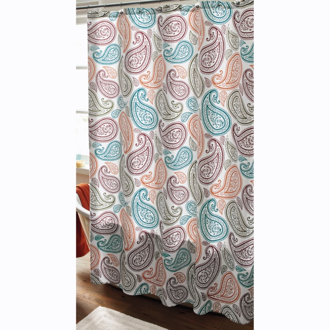 Serene Paisley Shower Curtain, , large