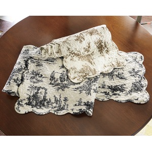 Classic Toile Quilted Table Runner, , large