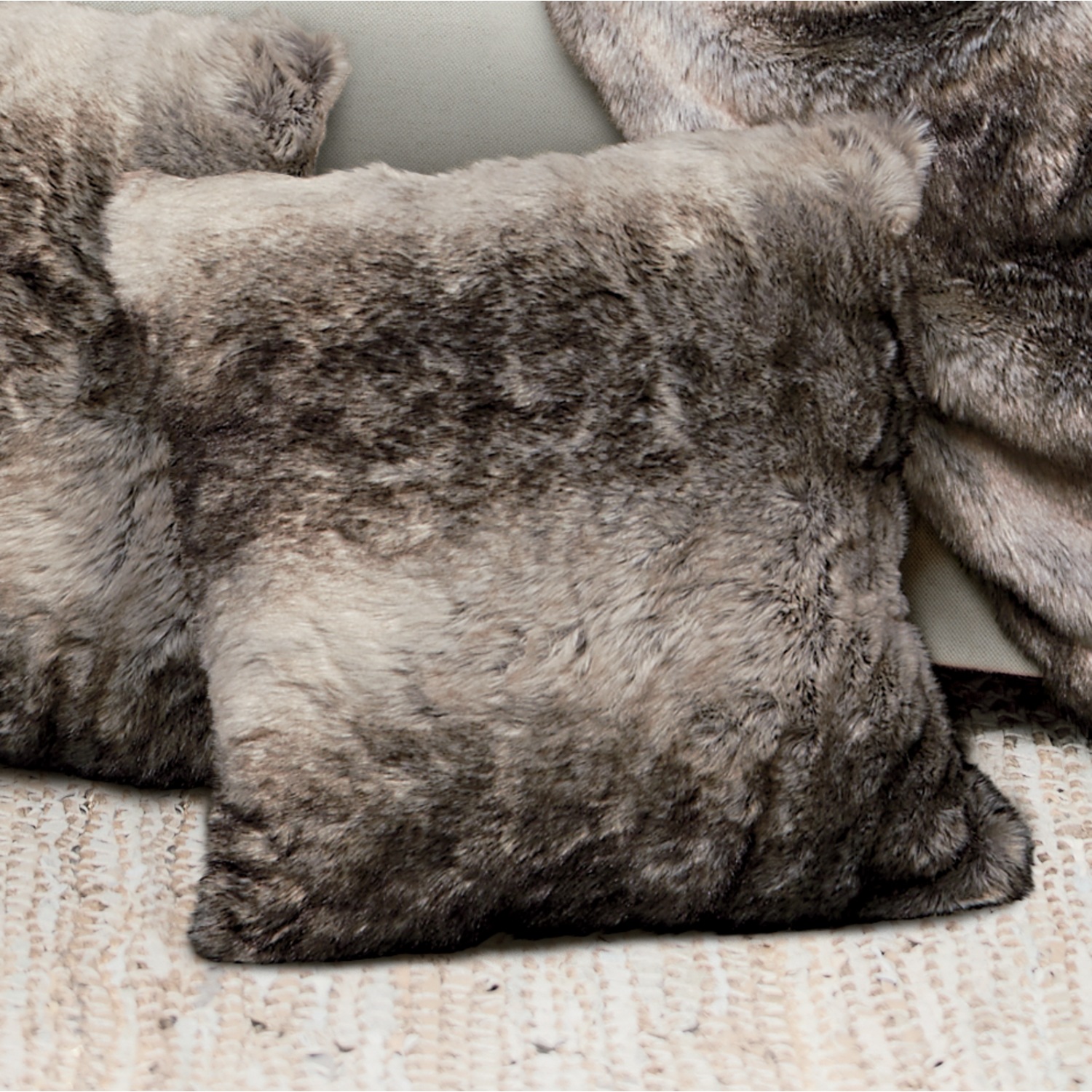 Large faux deals fur pillows