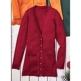 Jenna Boyfriend Cardigan, Beet Red, large