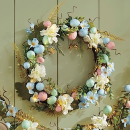 Lit Easter Wreath, , large