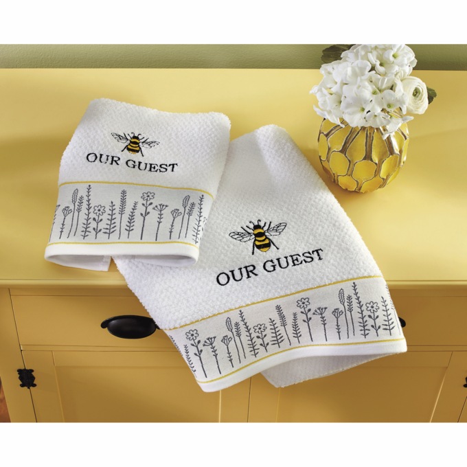 Bee Embroidered Guest Towel (Set of 2)