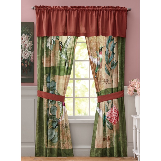 Hummingbird Comforter Set Accent Pillow And Window Treatments