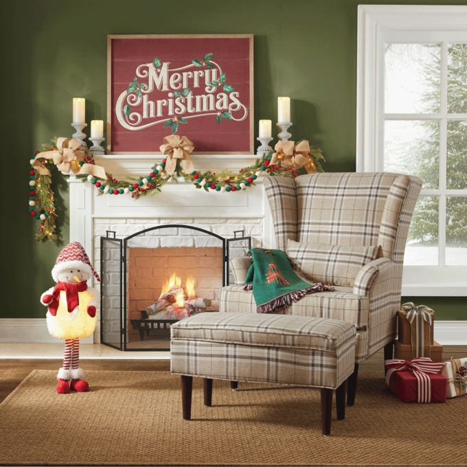 Vintage Merry Christmas Lit Barnwood Sign, , large