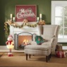 Vintage Merry Christmas Lit Barnwood Sign, , large