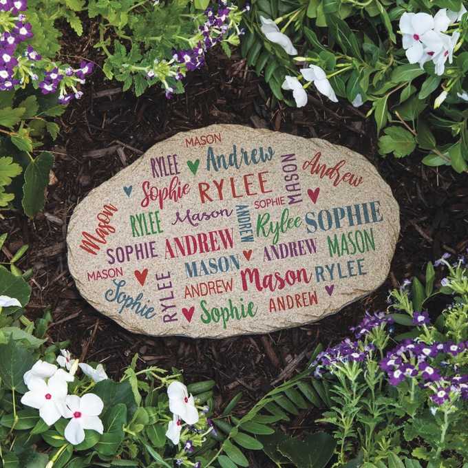 Personalized Family of Names Garden Stone, Multi, large