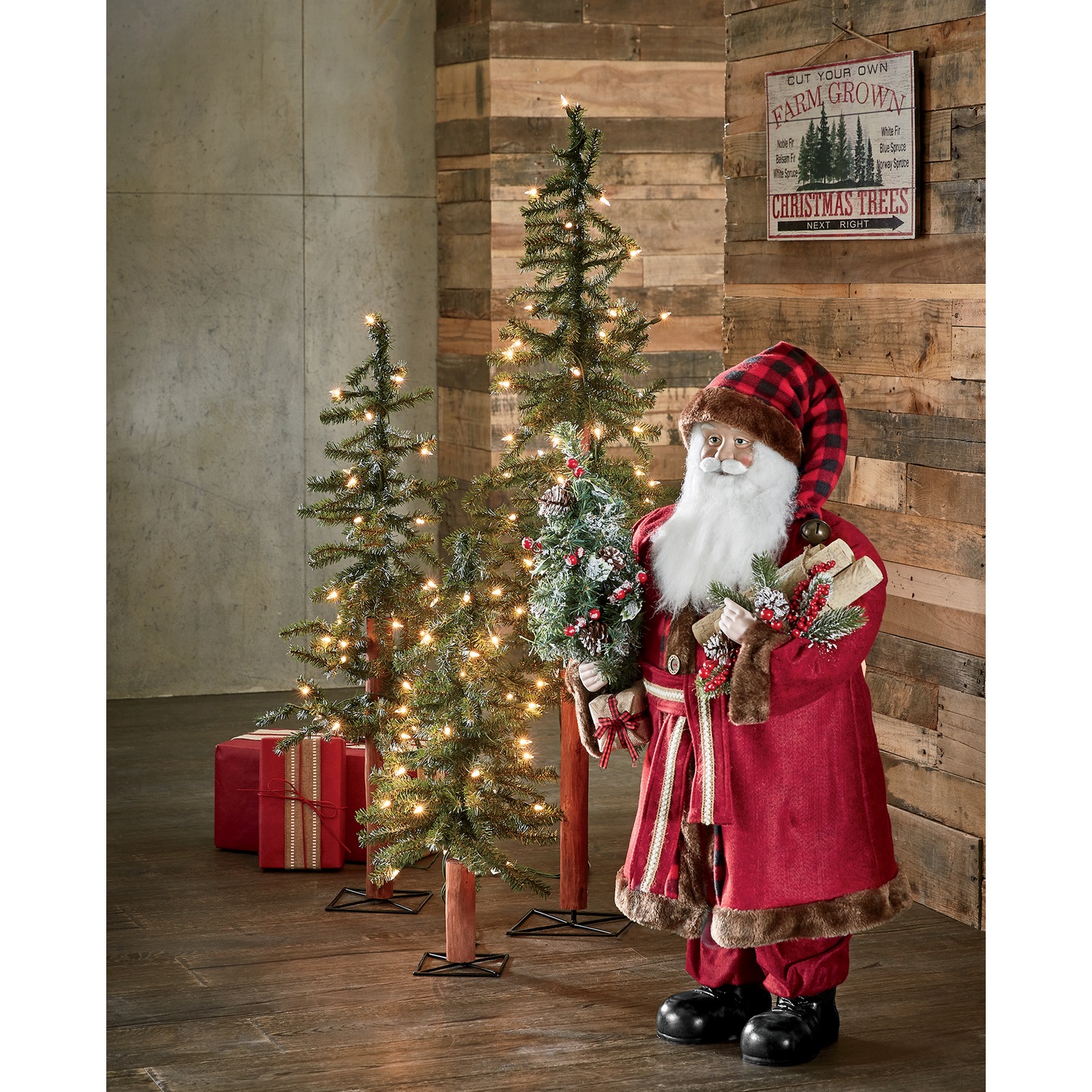 Set Of 3 Alpine Trees Country Door