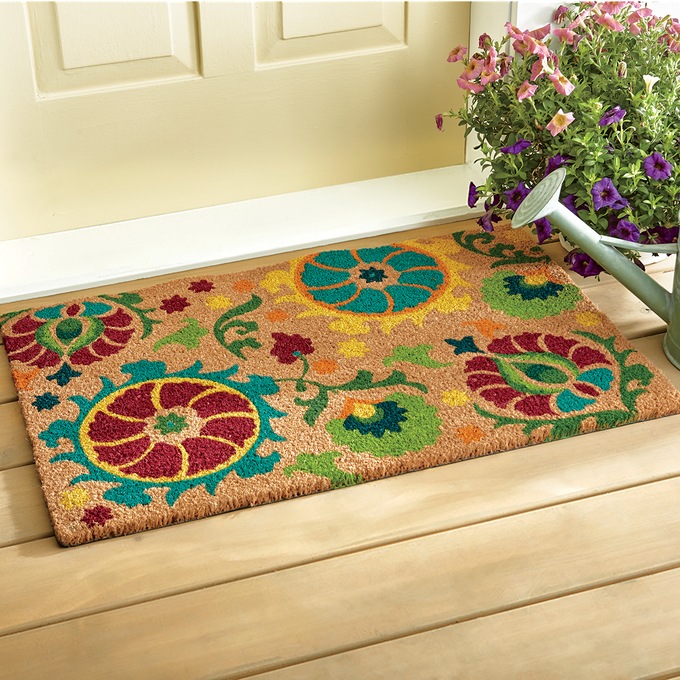 Spring Flower Coir Mat - 20" X 30", , large