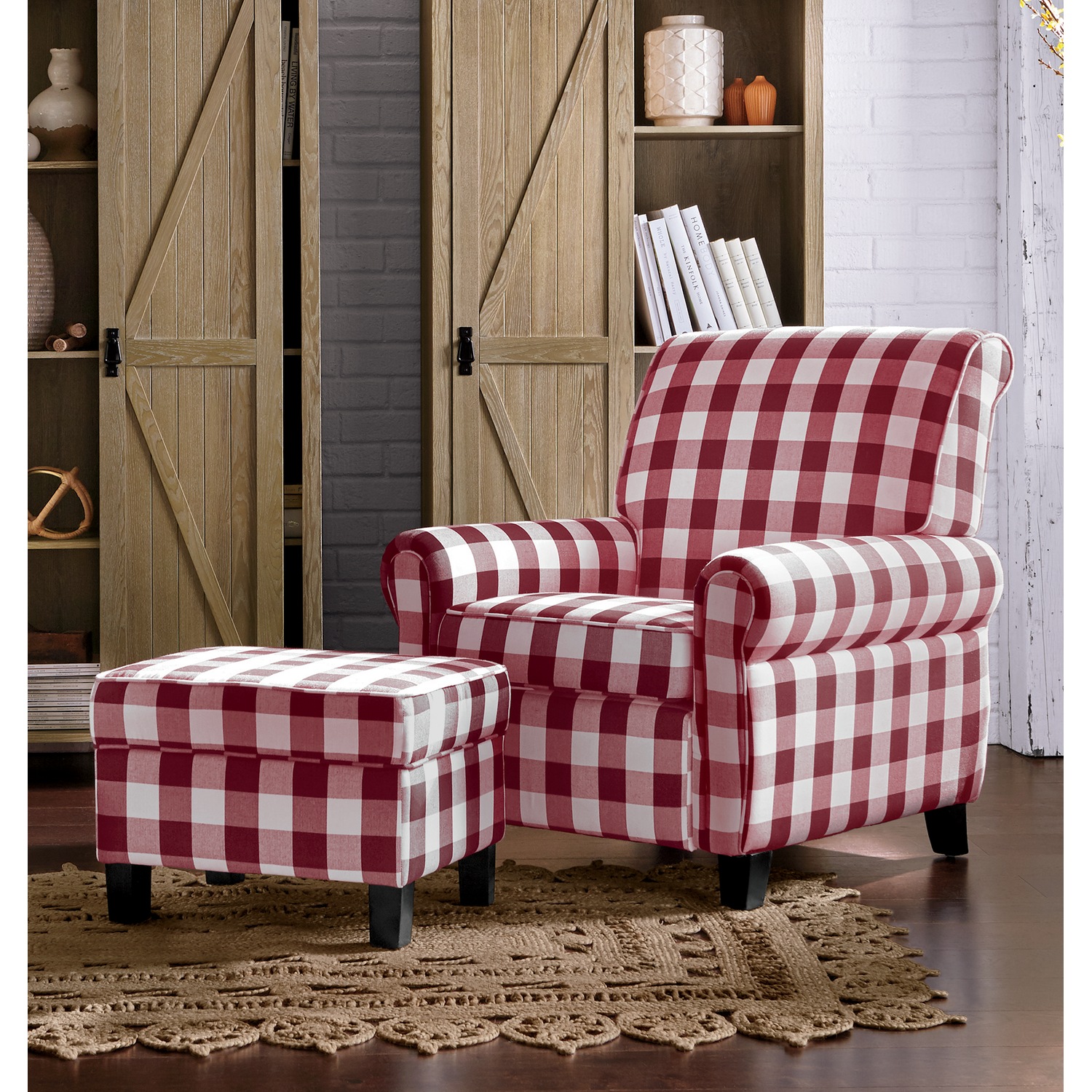 Buffalo Check Armchair and Ottoman | Country Door