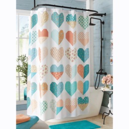 Hearts Shower Curtain, , large