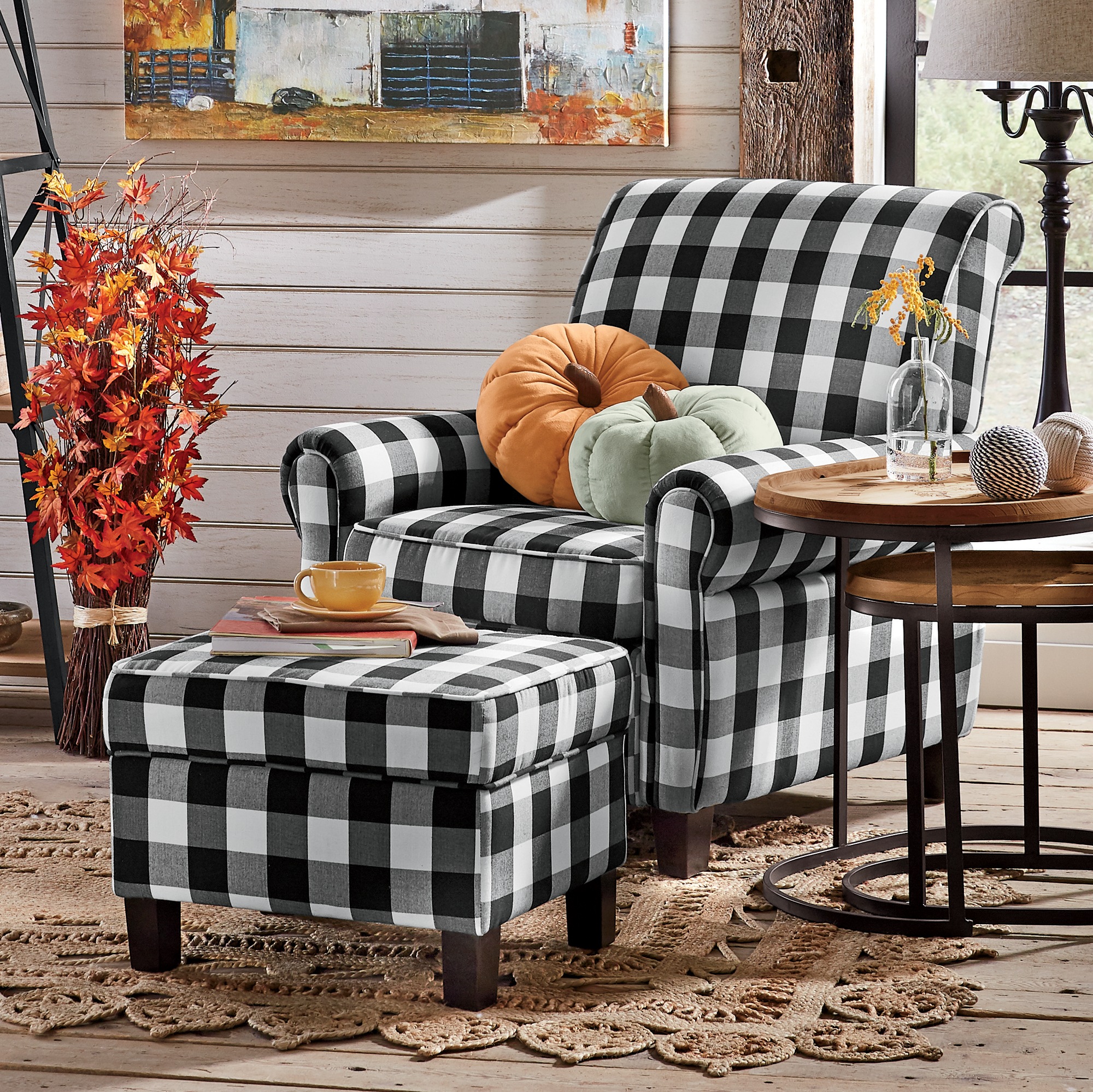 black and white buffalo check seat cushions