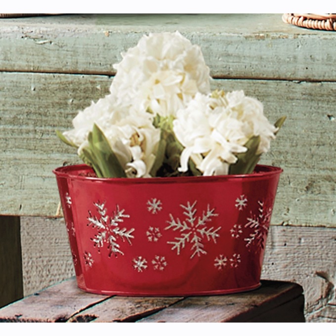 White Hyacinths in Snowflake Tin, , large