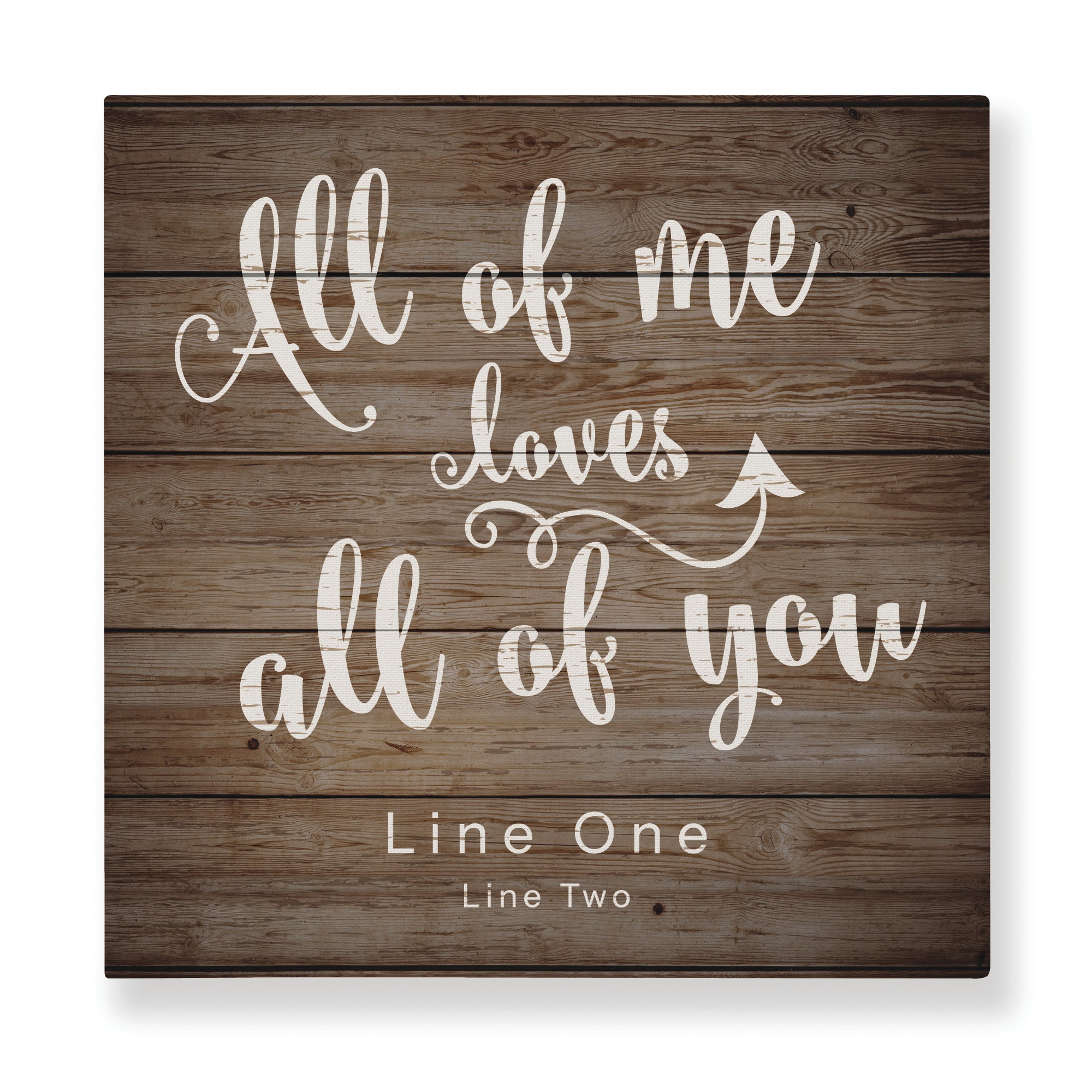 Personalized All of Me Loves You Wall Art, Brown, large