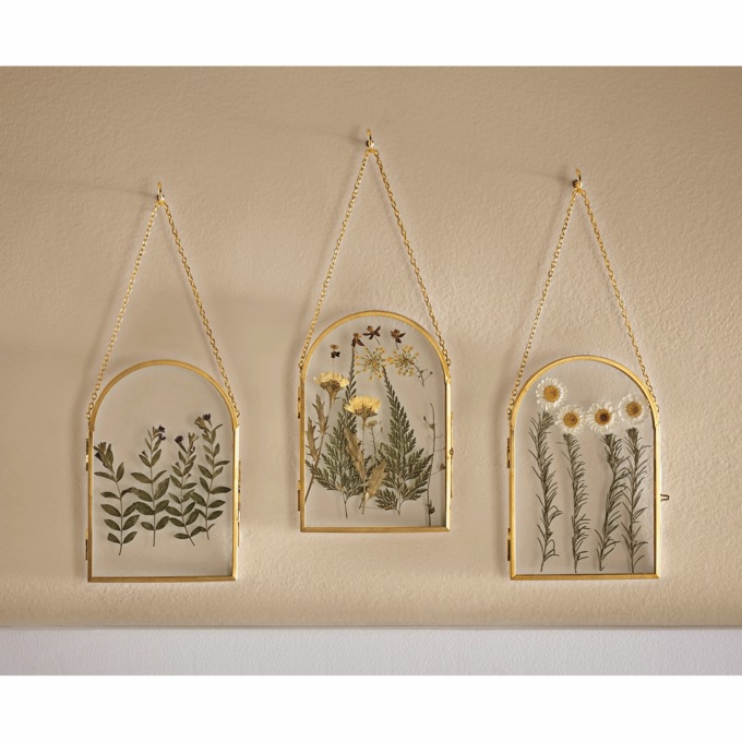 Set of 3 Dried Floral Framed Art, , large