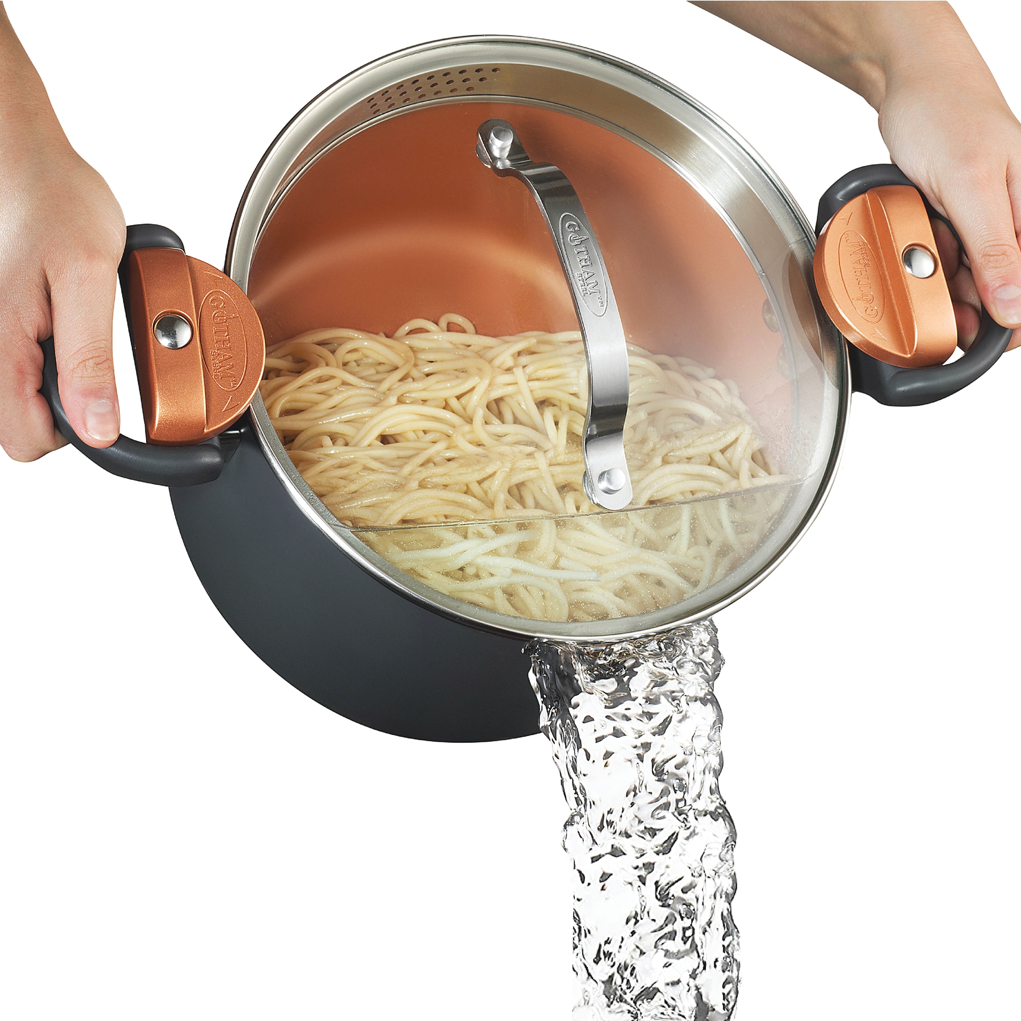 Gotham Steel 5-Quart Pasta Pot, Copper, large