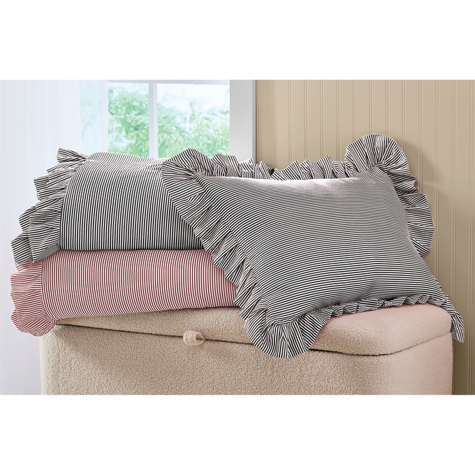 Railroad Stripe Down-Alternative 3-Piece Comforter Set, Black, large