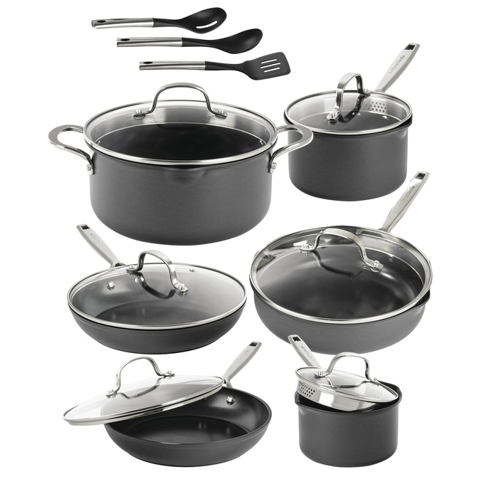 Gotham Steel Pro 15-Piece Hard-Anodized Cookware Set, , large