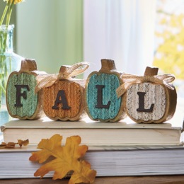 Fall Pumpkins Cable-Knit Sign, , large