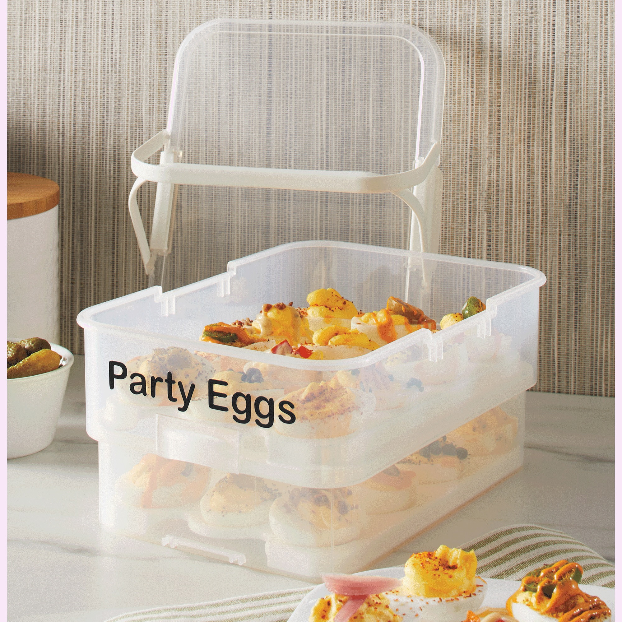 Progressive Snap Lock Collapsible Deviled Egg Carrier, , large